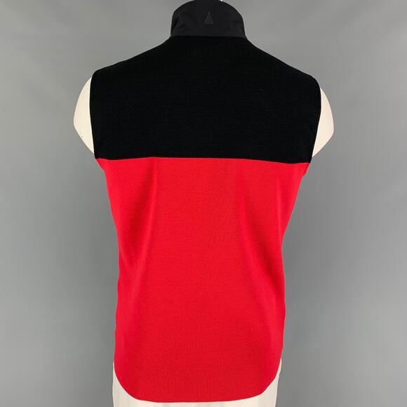 AZTECH Dale of Aspen Size L Red Black Color Block Quilted Polyamide Blend Vest - Picture 3 of 8